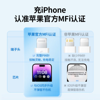 绿联/UGREEN 10493 手机数据线 手机平板USB-C to Lightning线1米