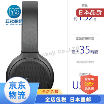 索尼（SONY）WH-CH510 耳机 通话商务耳麦 轻巧便携 无线聆听高音质 WH-CH510【黑色】